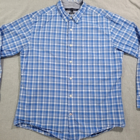Tommy Hilfiger Mens LG Classic Fit Long Sleeve Casual Button Down EUC Preppy - Picture 2 of 12